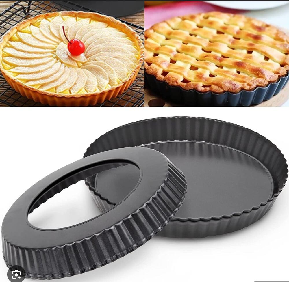 Vervo Tart Pan, Quiche, Pizza, Pies w/ Removable Non-Stick Bottom New in Box
